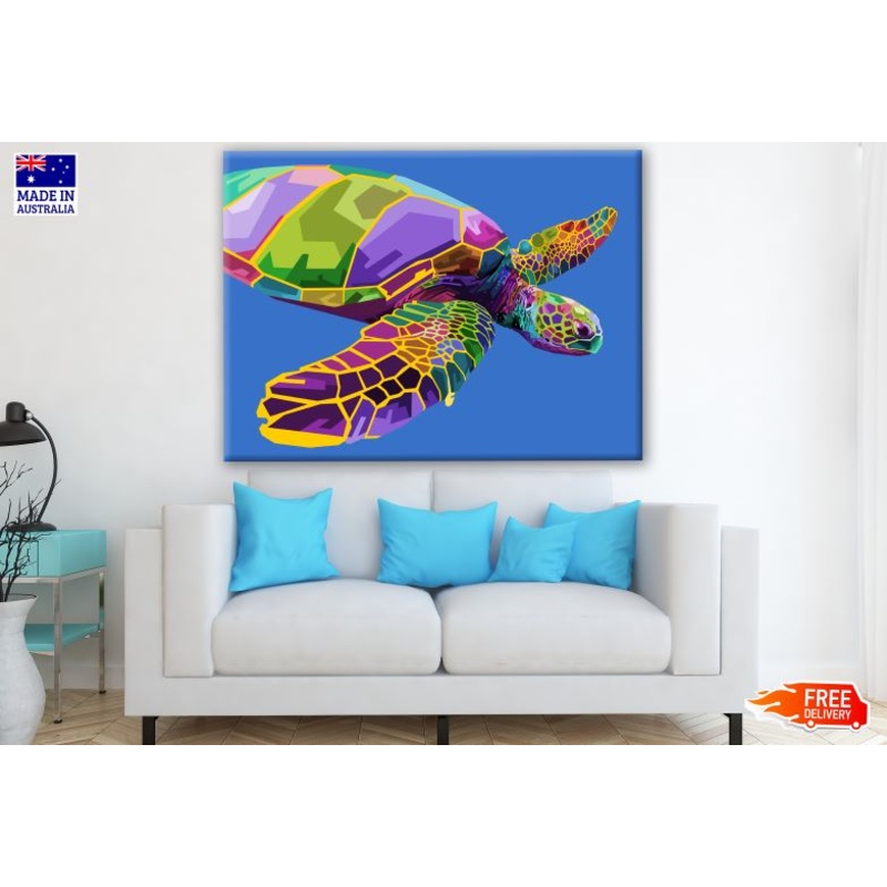 Colorful Abstract Turtle Design Print 100% Australian Made