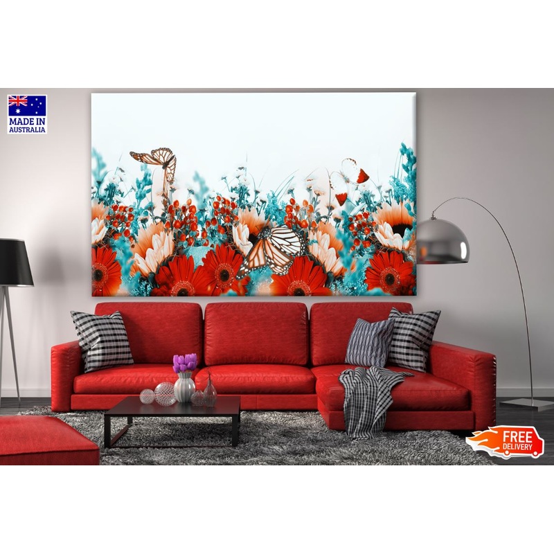 Colorful Floral & Butterflies Photograph Print 100% Australian Made