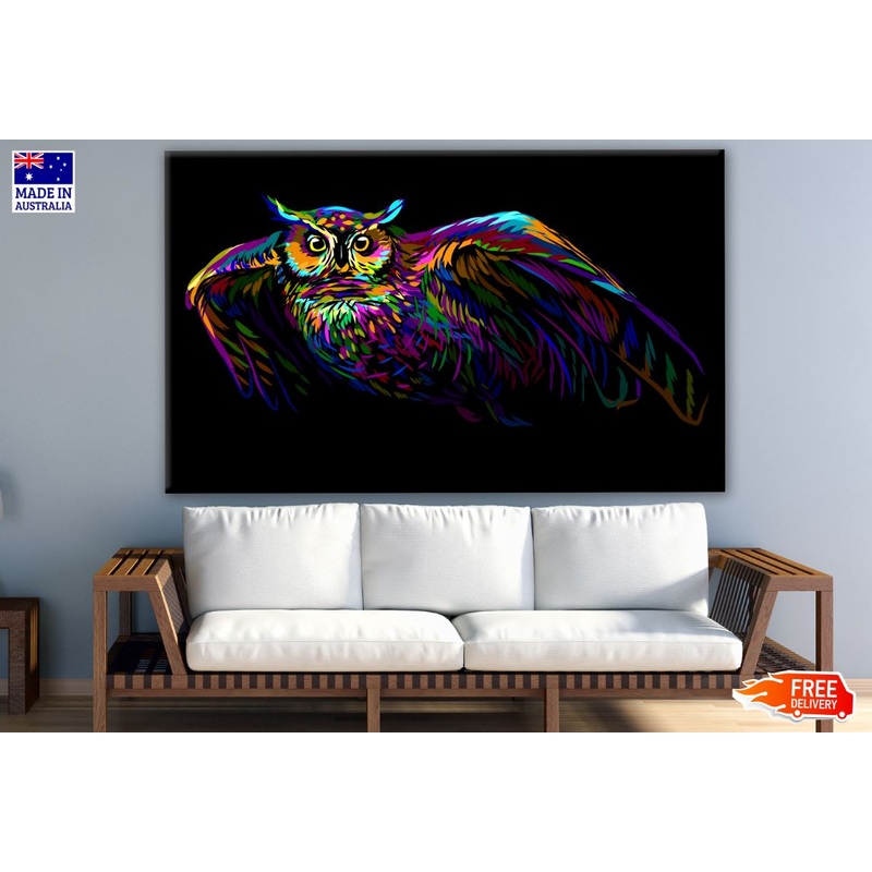 Colorful Owl Abstract Portrait Design Print 100% Australian Made