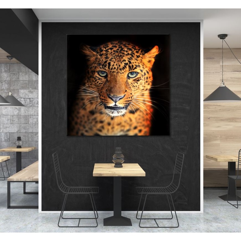 Square Canvas Leopard Closeup Photograph High Quality Print 100% Australian Made