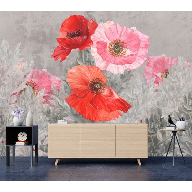 Wallpaper Murals Peel and Stick Removable Colorful Floral Design High Quality