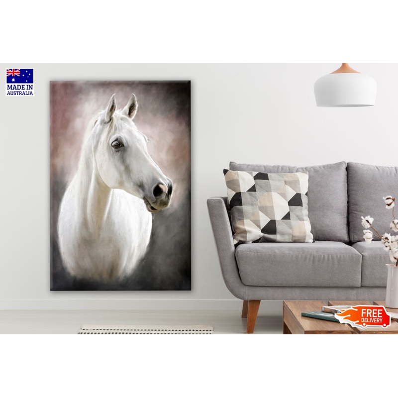 White Horse Watercolor Painting Photograph Print 100% Australian Made