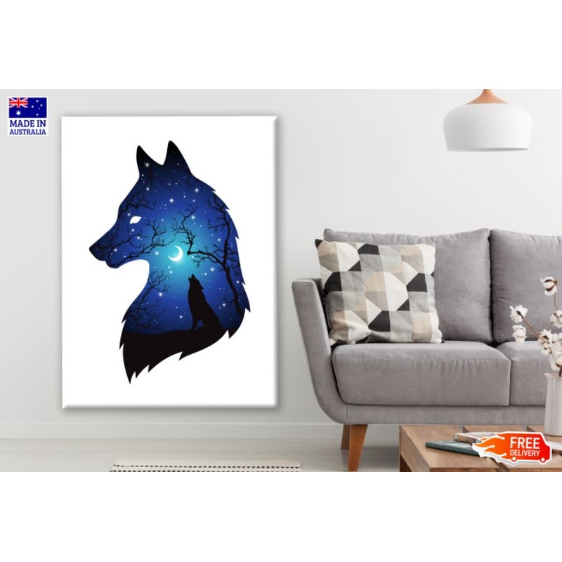 Abstract Wolf Portrait Design Print 100% Australian Made