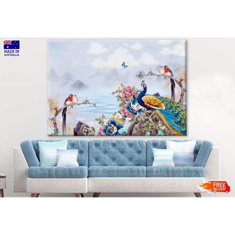 Birds near Lake 3D Design Print 100% Australian Made