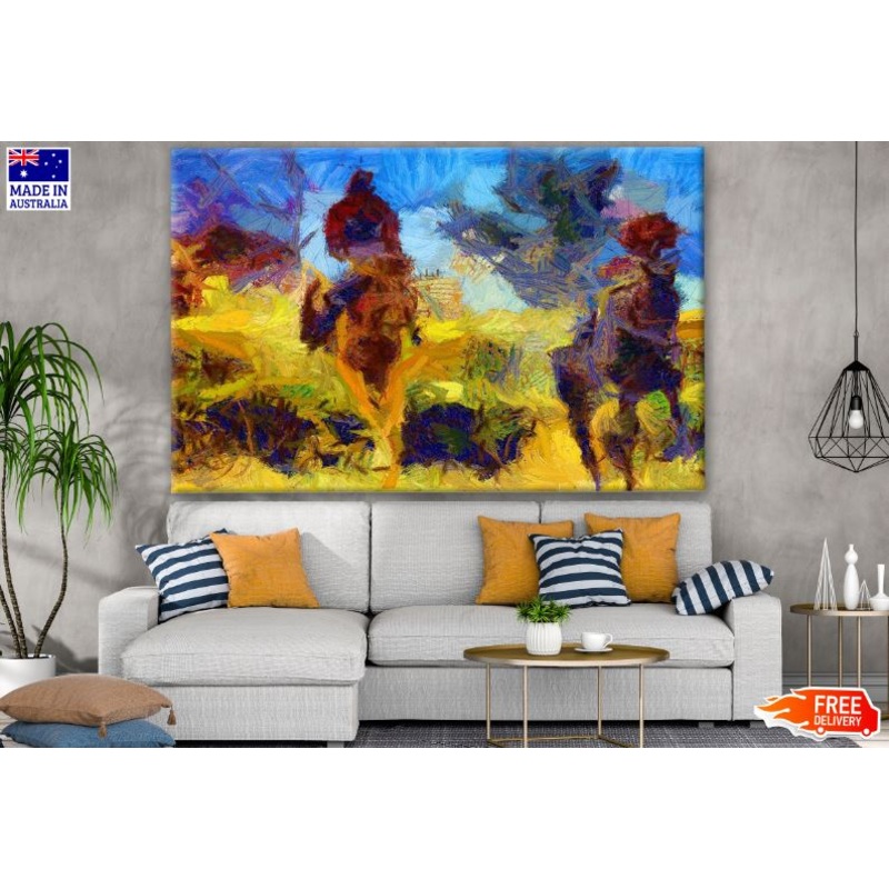 Running Horses Oil Painting Print 100% Australian Made