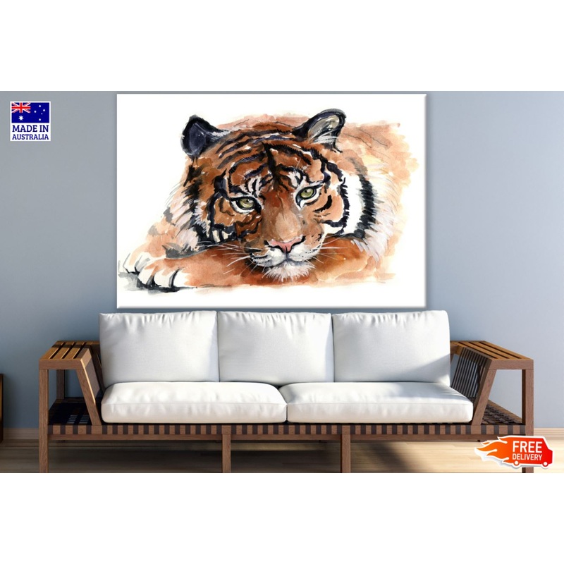 Tiger Portrait Watercolor Painting Print 100% Australian Made