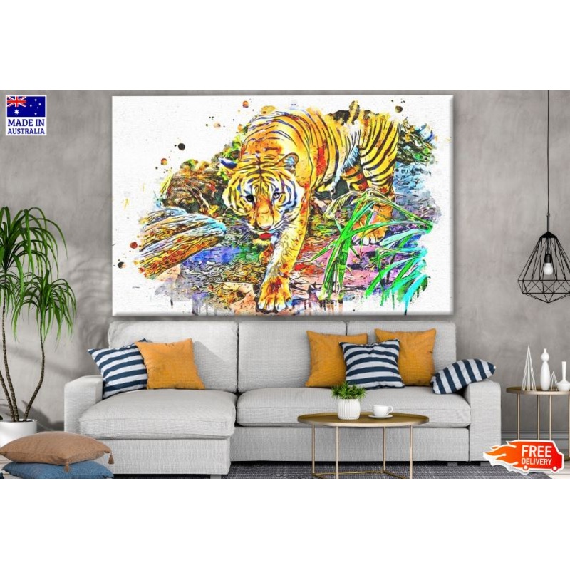 Tiger Walking Watercolor Painting Print 100% Australian Made