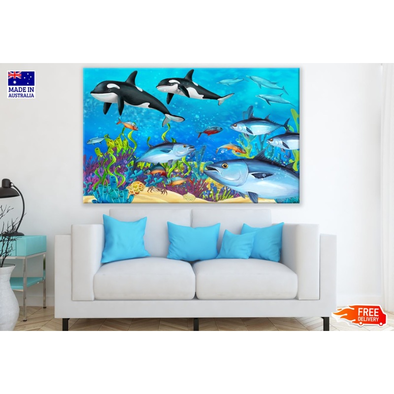 Under Water Fish Life Painting Print 100% Australian Made