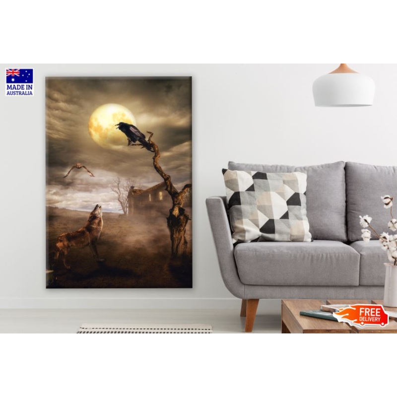 Wolf, Owl & Crow Abstract Design Print 100% Australian Made