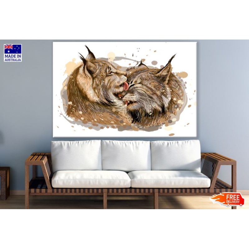 Cats Portrait  Watercolor Painting Print 100% Australian Made
