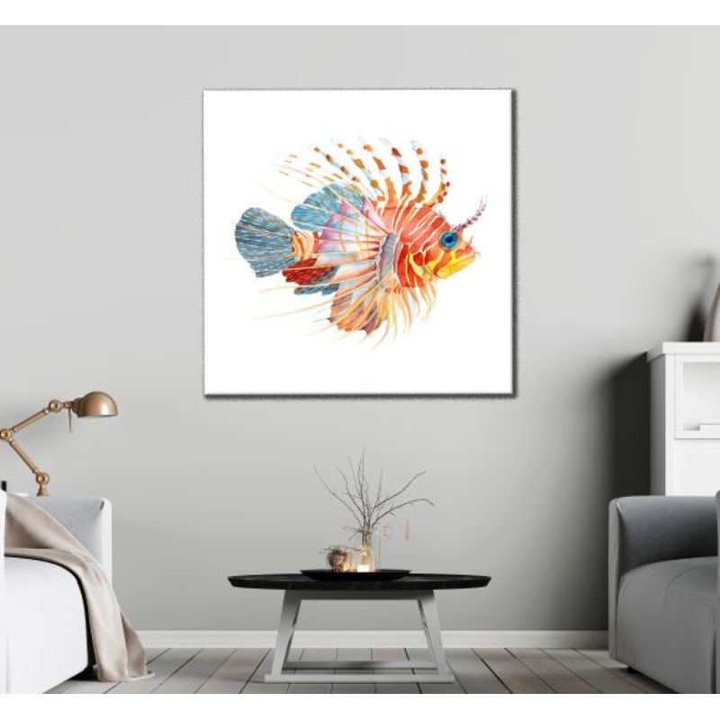 Square Canvas Colorful Fish Watercolor Painting High Quality Print 100% Australian Made