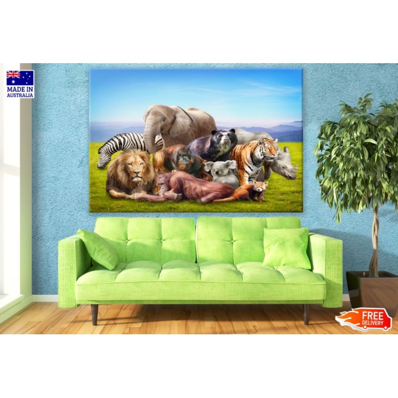 Wild Animals Digital Painting Print 100% Australian Made