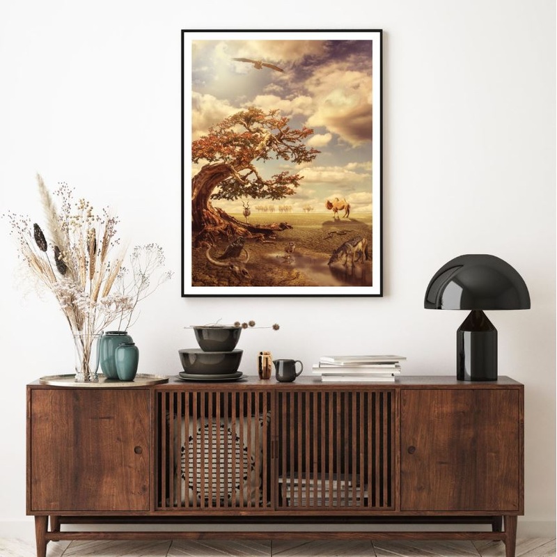 Animals in Dried Forest Design Home Decor Premium Quality Poster Print Choose Your Sizes