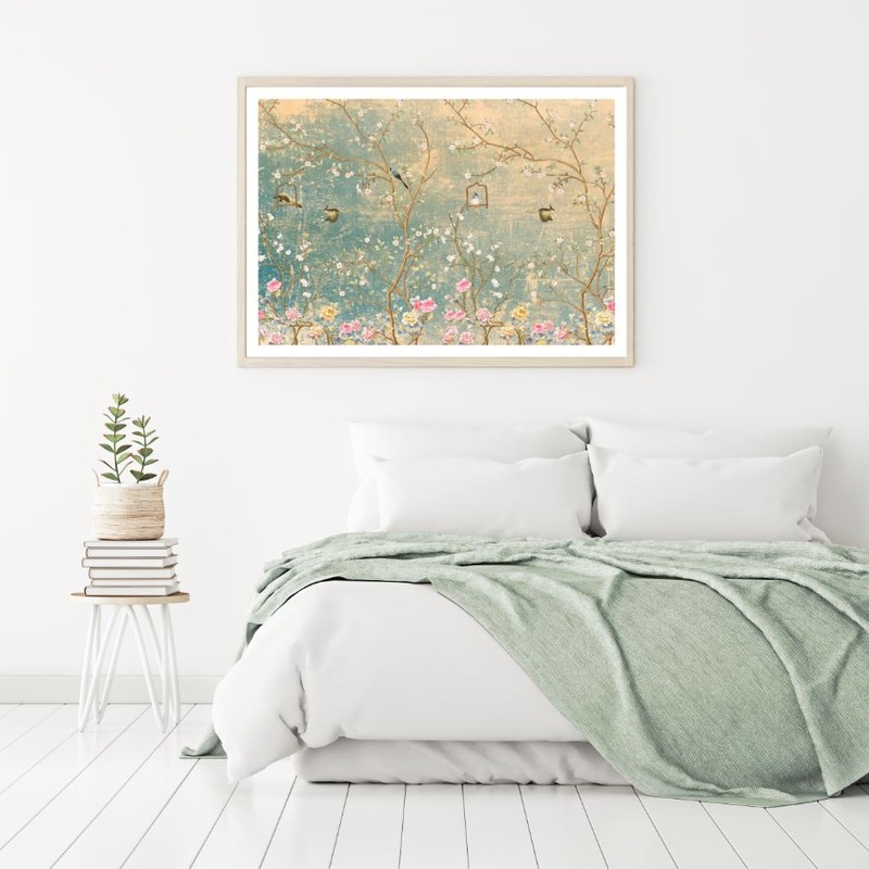 Birds & Flower Trees Painting Home Decor Premium Quality Poster Print Choose Your Sizes