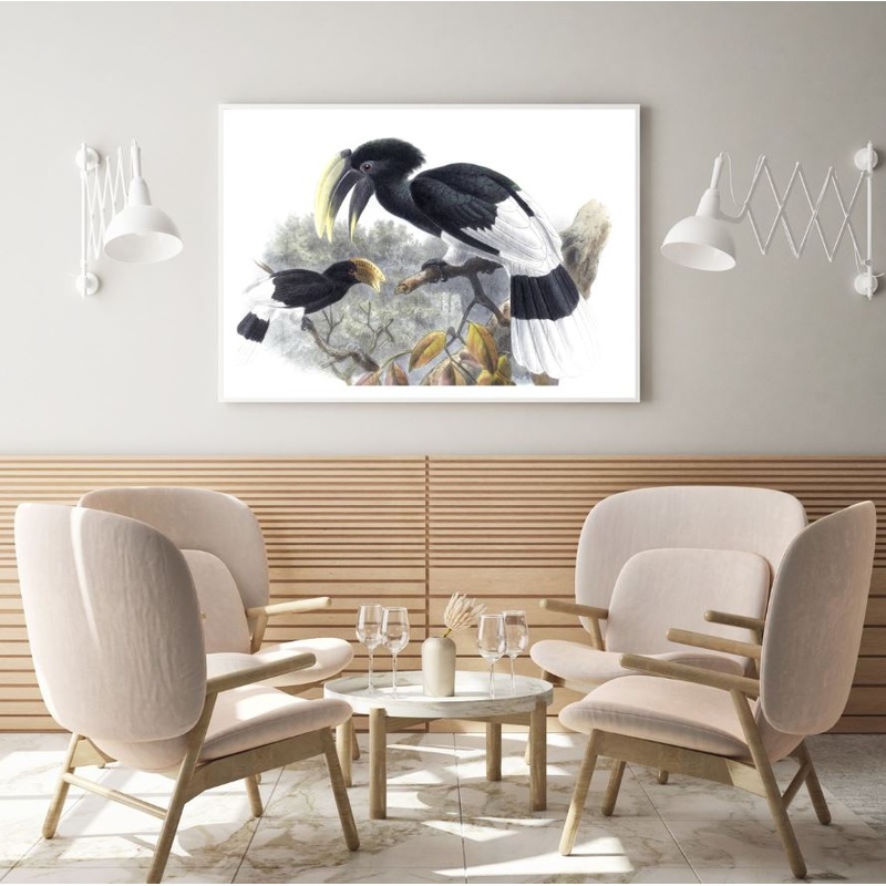 Colorful Birds on Tree Painting Home Decor Premium Quality Poster Print Choose Your Sizes