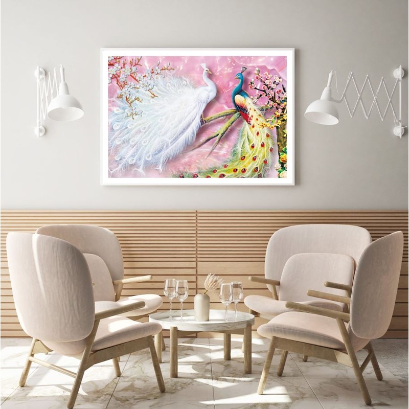 Colorful Peacocks 3D Design Home Decor Premium Quality Poster Print Choose Your Sizes