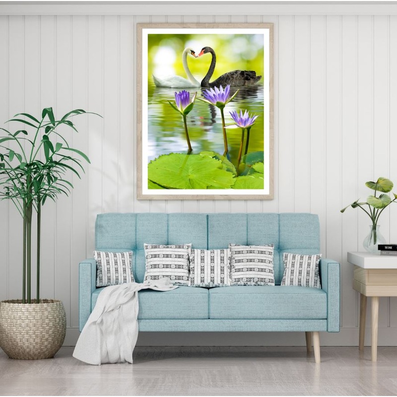 Swans & Flower Scenic Photograph Home Decor Premium Quality Poster Print Choose Your Sizes