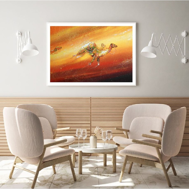 Camels & Abstract Oil Painting Home Decor Premium Quality Poster Print Choose Your Sizes