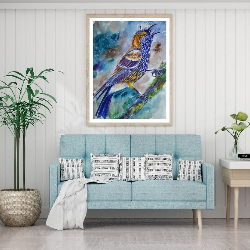Colorful Birds Oil Painting Home Decor Premium Quality Poster Print Choose Your Sizes