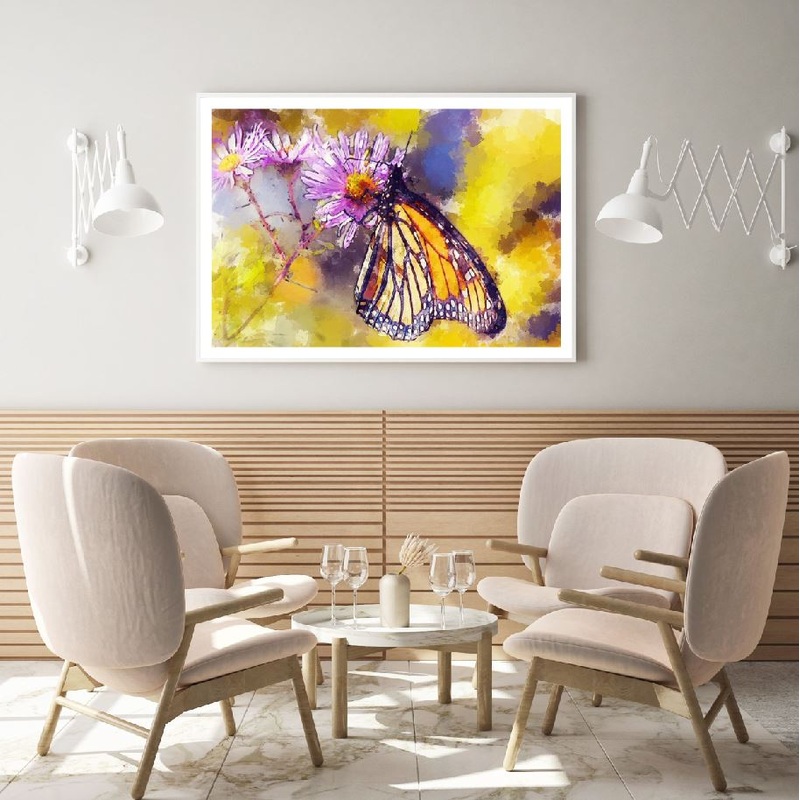 Colorful Butterflies & Flowers Home Decor Premium Quality Poster Print Choose Your Sizes