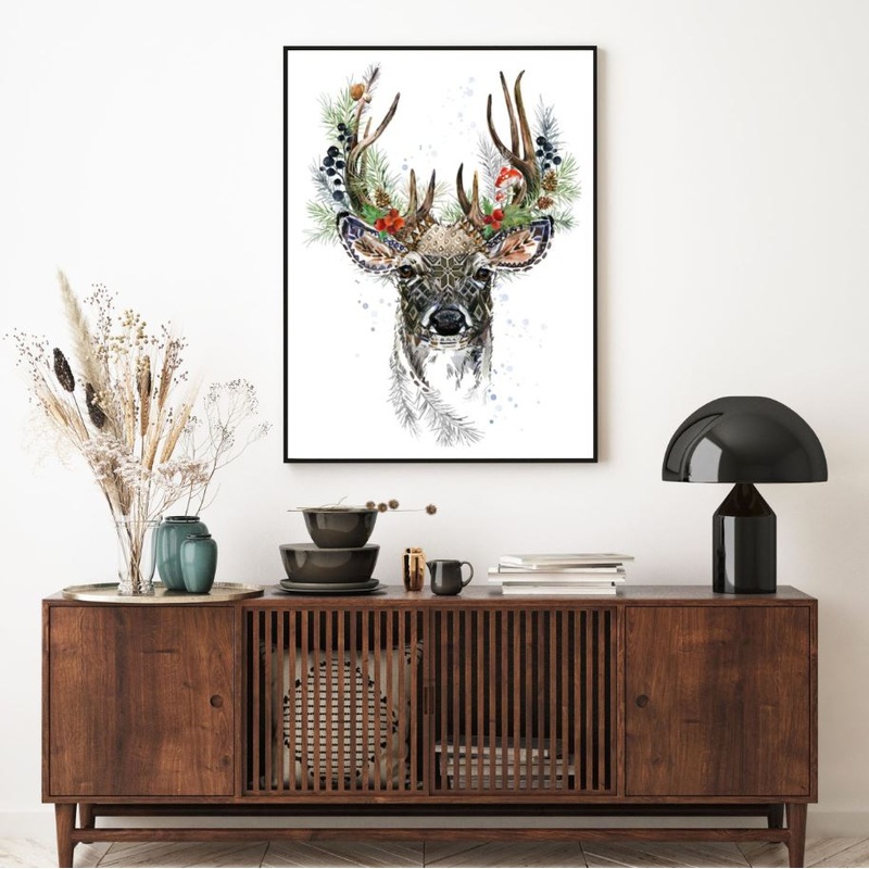 Colorful Deer Face Painting Home Decor Premium Quality Poster Print Choose Your Sizes