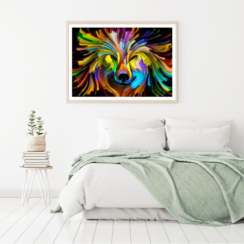 Colorful Dog Portrait Design Home Decor Premium Quality Poster Print Choose Your Sizes