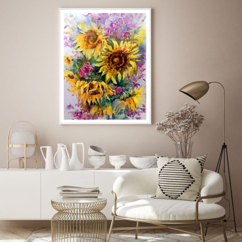 Colorful Flowers Field Painting Home Decor Premium Quality Poster Print Choose Your Sizes
