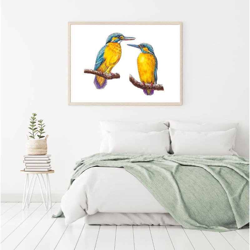 Colorful Kingfisher Watercolor Home Decor Premium Quality Poster Print Choose Your Sizes