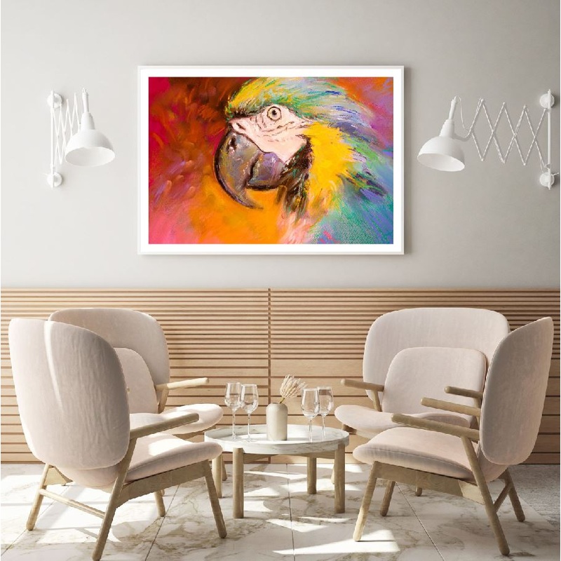 Colorful Macaw Portrait Painting Home Decor Premium Quality Poster Print Choose Your Sizes