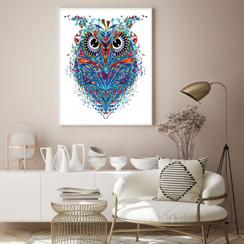 Colorful Owl Abstract Design Home Decor Premium Quality Poster Print Choose Your Sizes