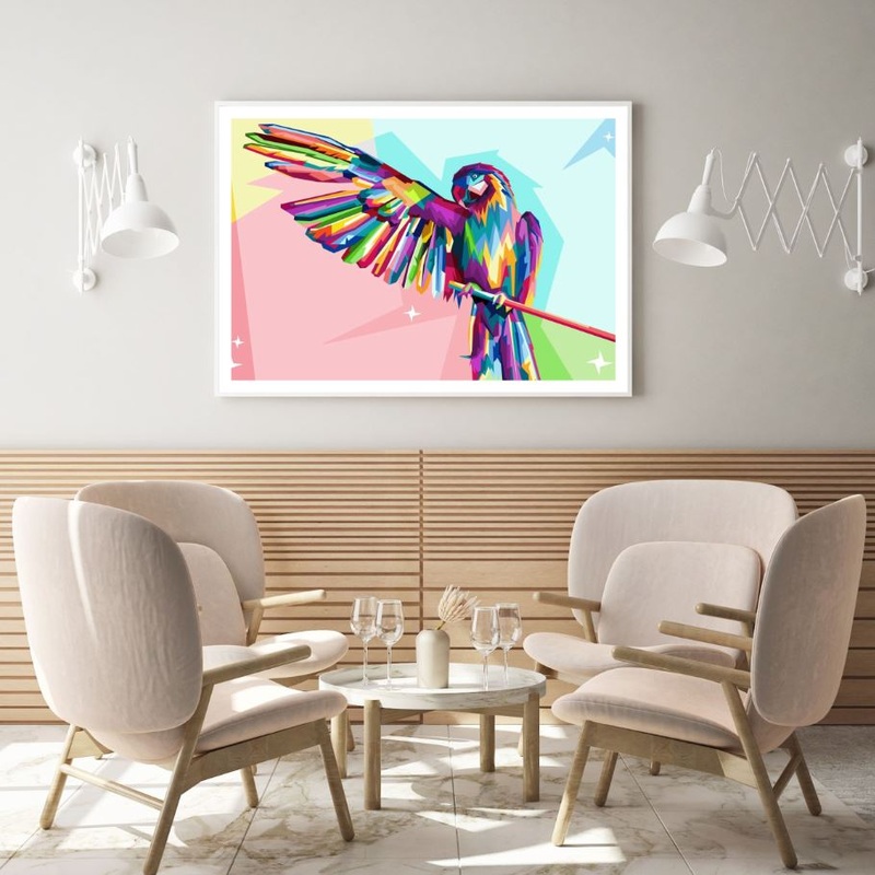 Colorful Parrot Abstract Design Home Decor Premium Quality Poster Print Choose Your Sizes