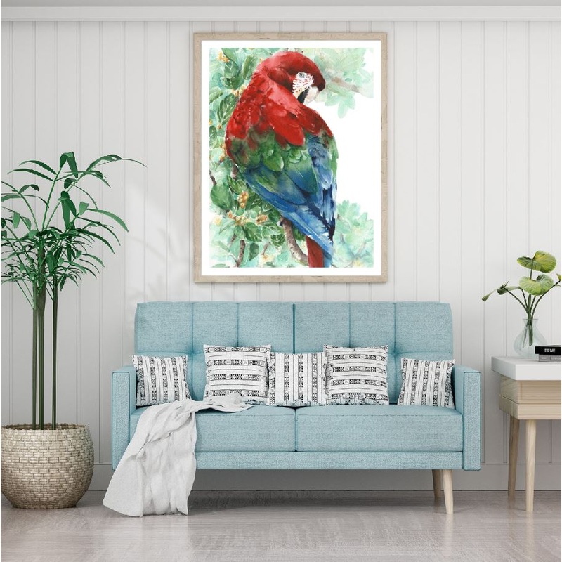 Colorful Parrot Portrait Painting Home Decor Premium Quality Poster Print Choose Your Sizes