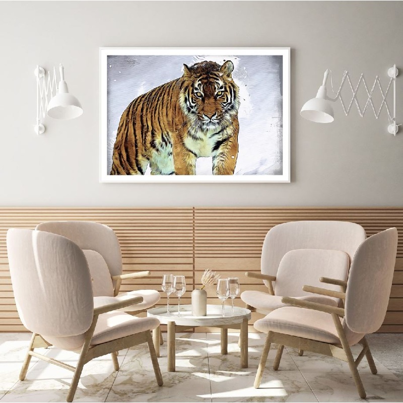Tiger Walking Abstract Painting Home Decor Premium Quality Poster Print Choose Your Sizes