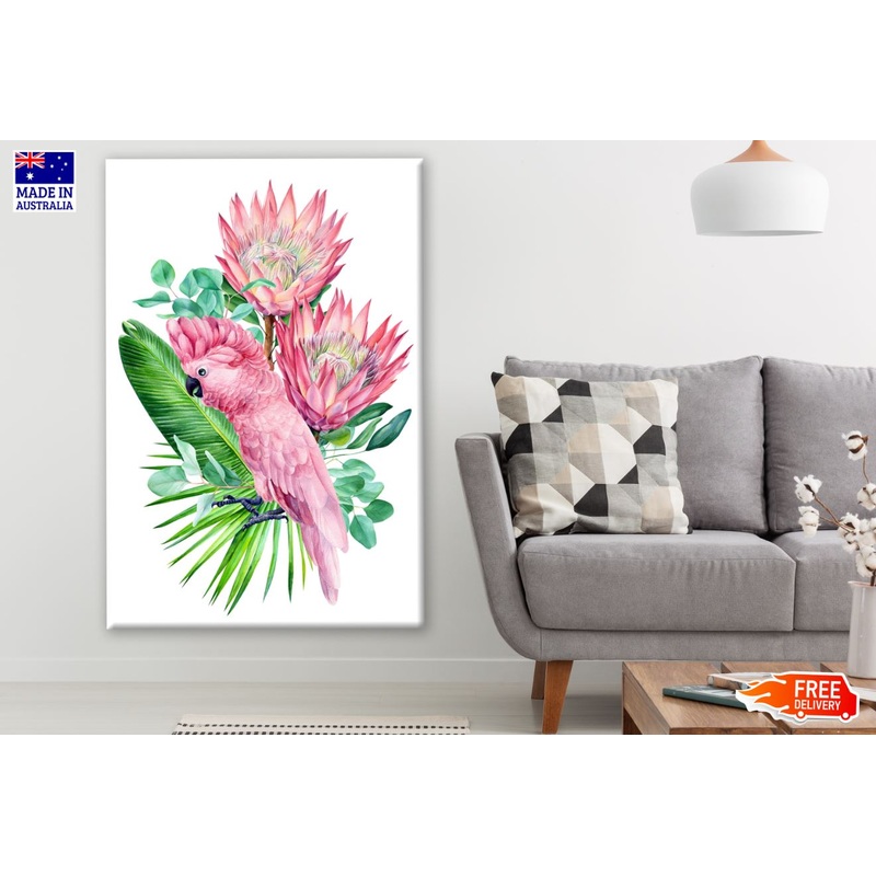 Bird with Flowers Watercolor Art Print 100% Australian Made