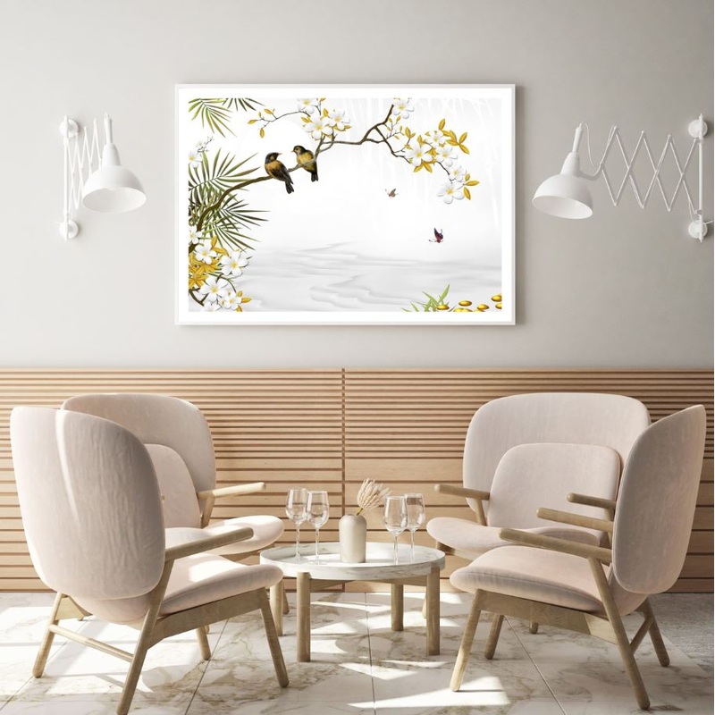 Birds on Tree 3D Design Home Decor Premium Quality Poster Print Choose Your Sizes
