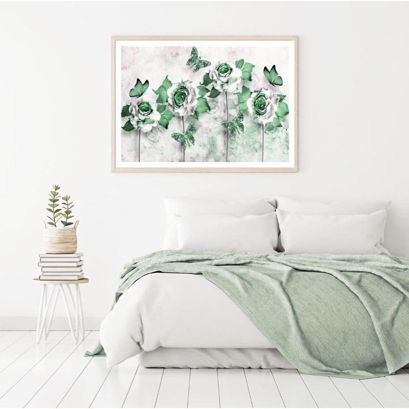 Butterflies & Flowers 3D Design Home Decor Premium Quality Poster Print Choose Your Sizes
