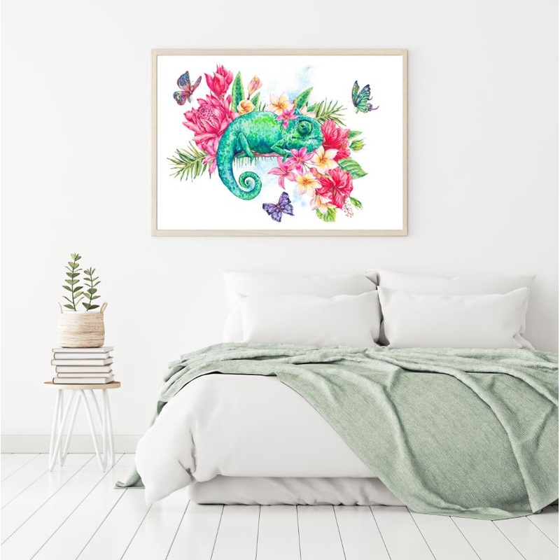 Chameleon Butterflies & Flowers Home Decor Premium Quality Poster Print Choose Your Sizes