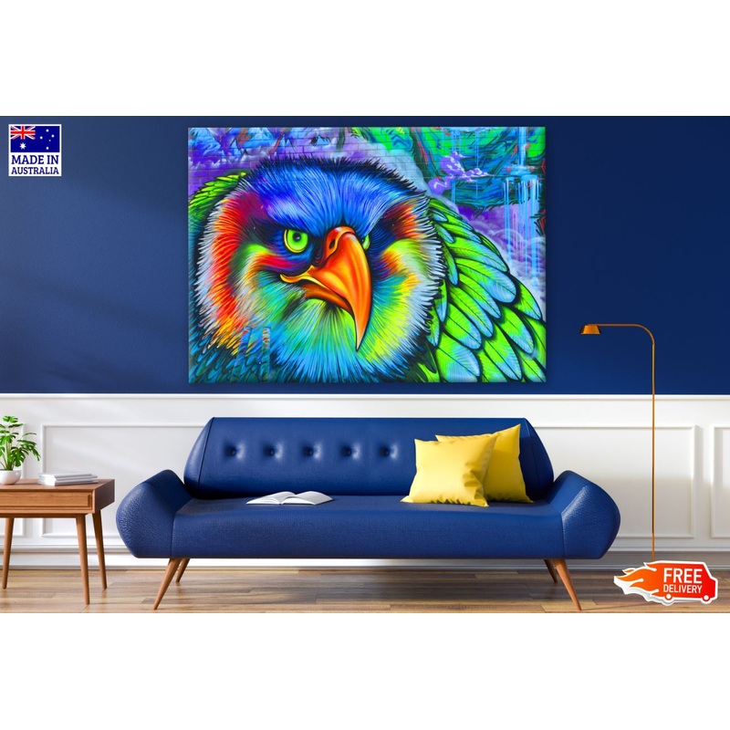 Colorful Abstract Eagle Portrait Print 100% Australian Made