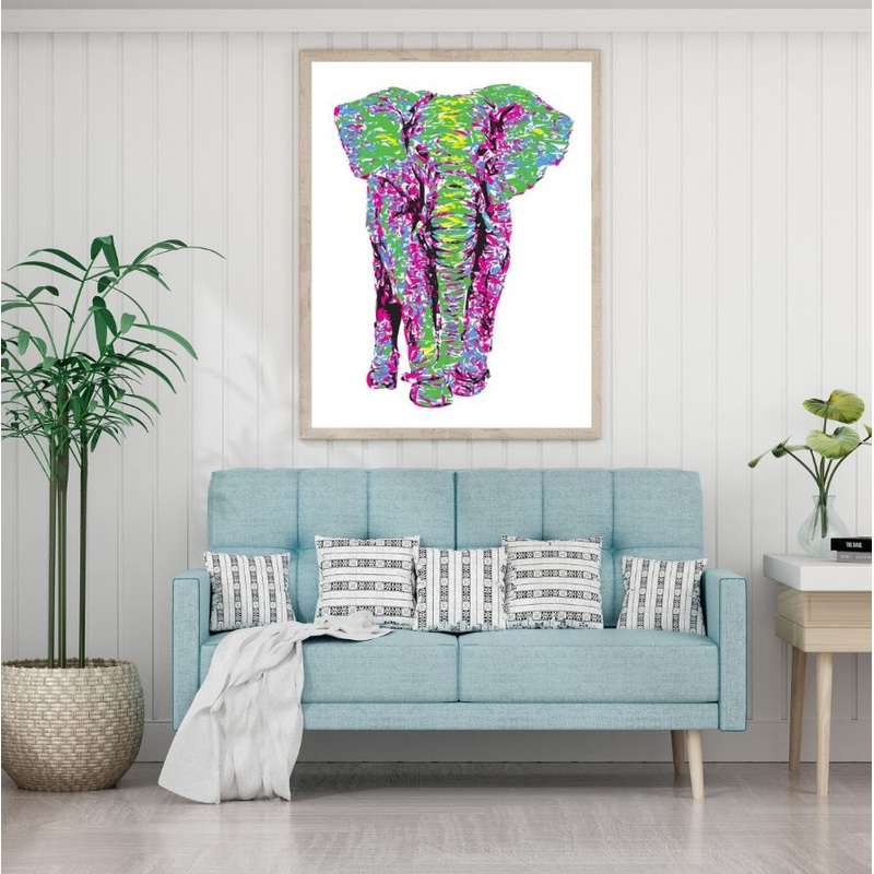 Colorful Abstract Elephant Design Home Decor Premium Quality Poster Print Choose Your Sizes