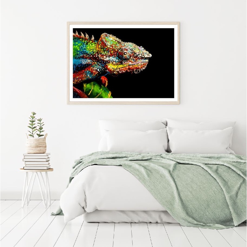 Colorful Lizard Oil Painting Home Decor Premium Quality Poster Print Choose Your Sizes