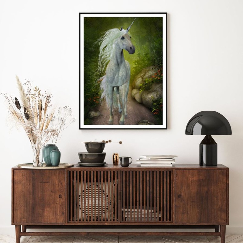 Running Unicorn Oil Painting Home Decor Premium Quality Poster Print Choose Your Sizes