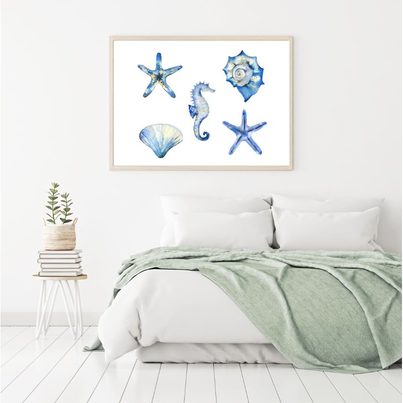Sea Animals Watercolor Painting Home Decor Premium Quality Poster Print Choose Your Sizes