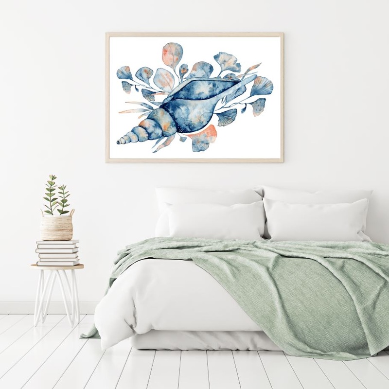Sea Shell Watercolor Painting Home Decor Premium Quality Poster Print Choose Your Sizes