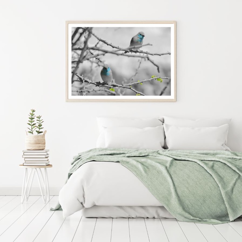 Small Birds on a Tree Photograph Home Decor Premium Quality Poster Print Choose Your Sizes