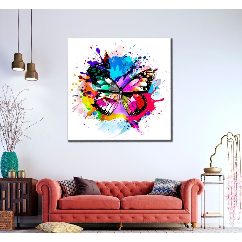 Square Canvas Butterfly Abstract Design High Quality Print 100% Australian Made