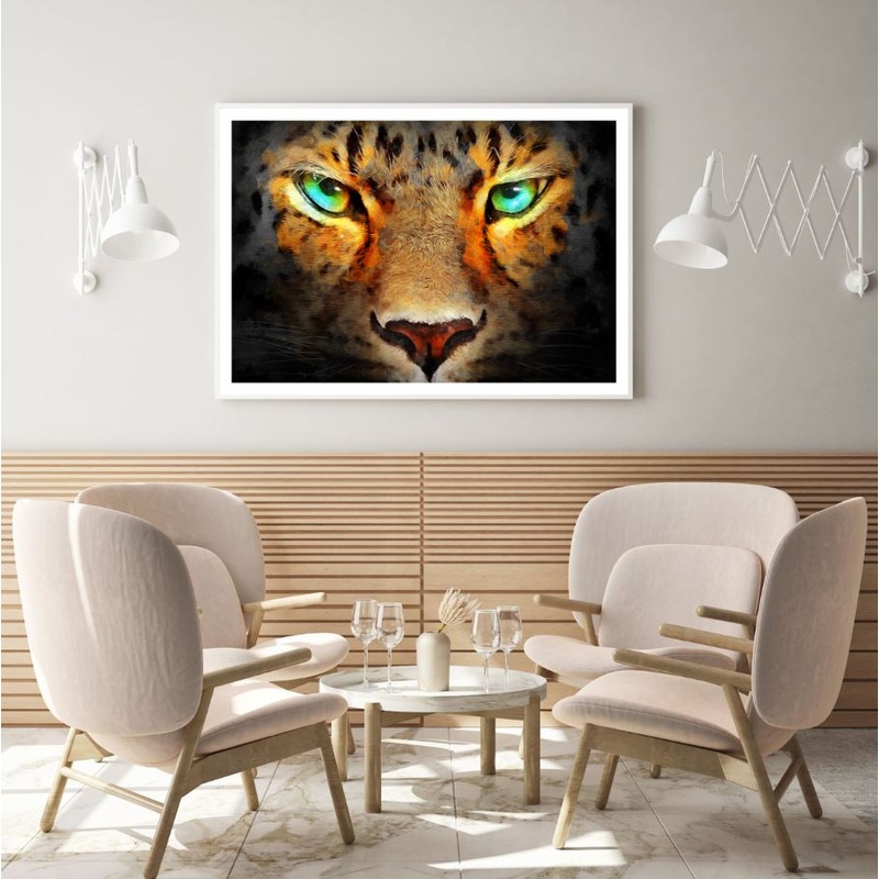 Cheetah Portrait Oil Painting Home Decor Premium Quality Poster Print Choose Your Sizes