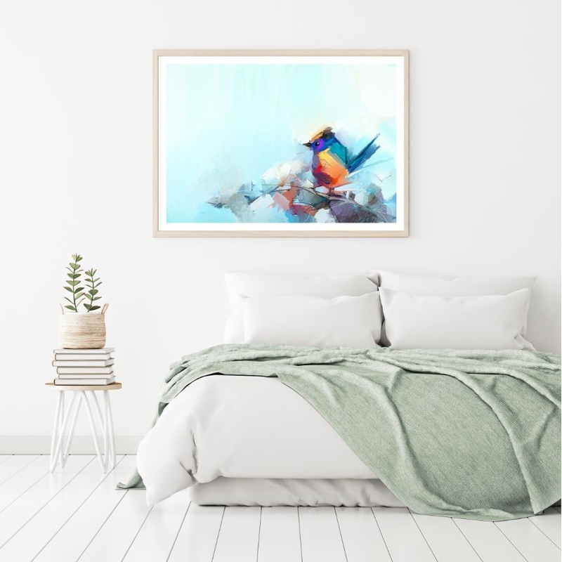 Colorful Bird Abstract Watercolor Home Decor Premium Quality Poster Print Choose Your Sizes
