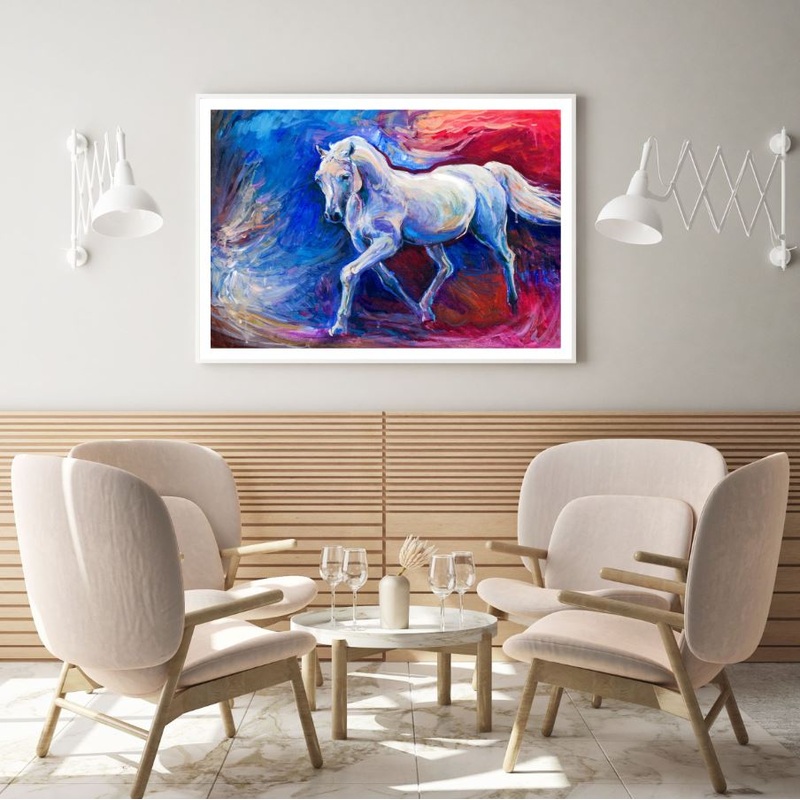 Colorful Horse Running Oil Paint Home Decor Premium Quality Poster Print Choose Your Sizes