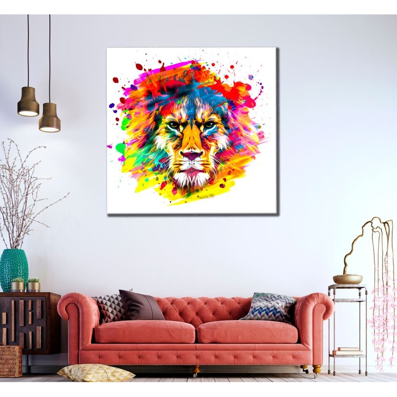 Square Canvas Tiger Face Portrait Design High Quality Print 100% Australian Made