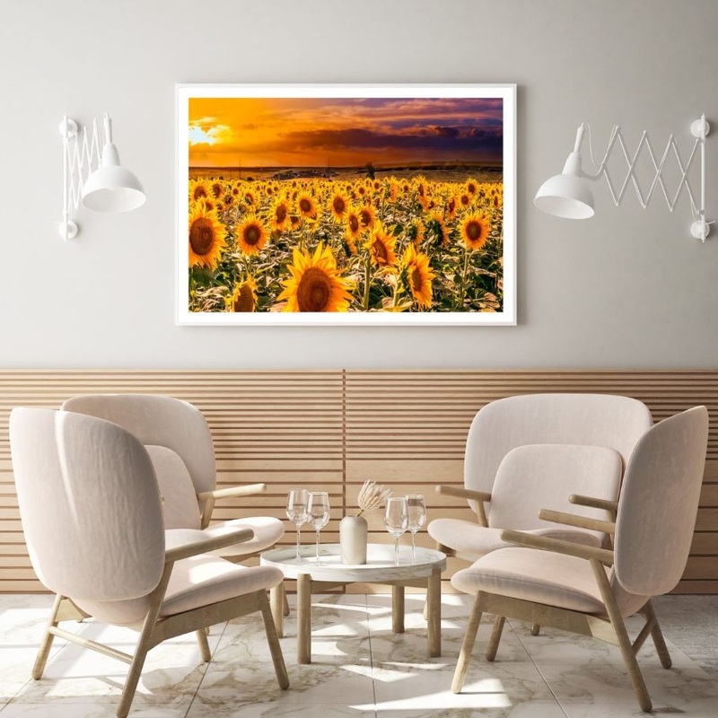 Sunflowers Field Scenery View Home Decor Premium Quality Poster Print Choose Your Sizes